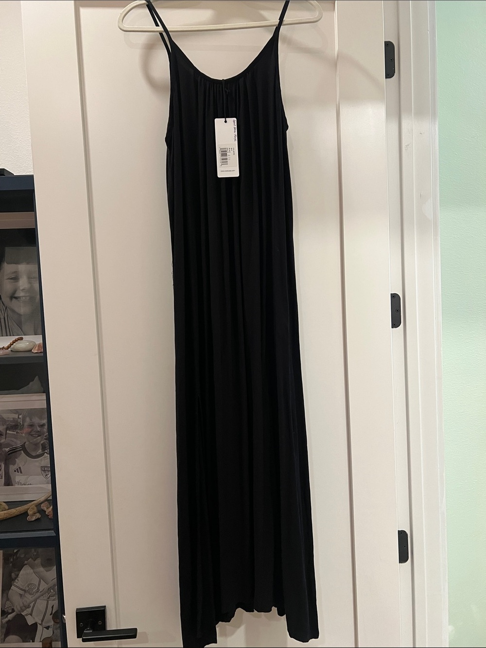 bobi Black Maxi Slip Dress